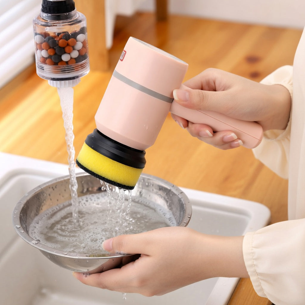 Rotating sponge does the work